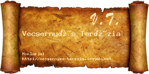 Vecsernyés Terézia névjegykártya